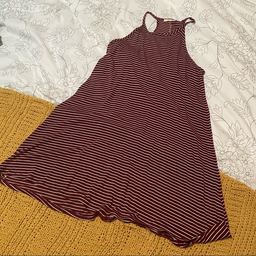 Burgundy striped dress